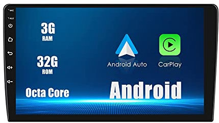 Universal CarPlay/Android Auto Autoradio Android FM Radio Navegador estéreo para Coche Pad Reproductor Media GPS 10 IPS Pantalla táctil Display RDS DSP BT WiFi 1 DIN Headunit Tablet Octa Core 3G+32G
