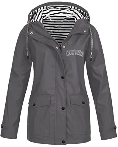 Regenjacke Damen Wasserdicht Atmungsaktiv Lang Regenmantel Regenjacken Reißverschluss Dünn Windbreaker Laufjacke Leichte Wetterfest Jacke Regenponcho Outdoorjacke Mit Kapuze