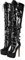 blingqueen Stivali da donna con tacco alto sopra il ginocchio, Nero laccato., 44 EU