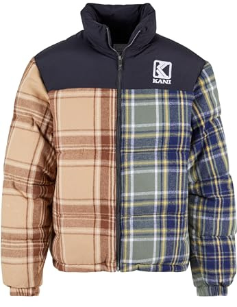 Karl Kani Unisex KU233-007-1 KK OG Flannel Block Puffer Jacket Multicolor, XXL