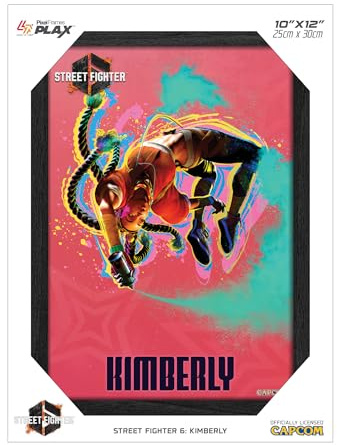Level Up Labs Pixel Frames PLAX: Street Fighter 6: Kimberly – 3D-gerahmtes Linsenraster-Poster, 25,4 x 30,5 cm