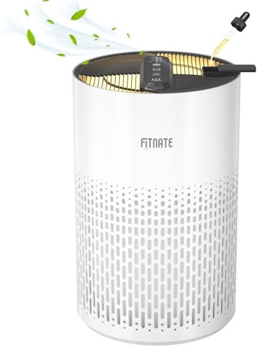 FITNATE Air purifier with Essential Oil Diffuser, Air Purifiers for Home and Filters 99.9% of Allergens, True HEPA Filter,Pet Dander, Dust, 20dB Quiet Air Cleaner for Bedroom, White