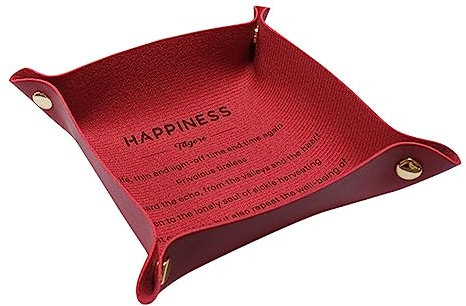 Sisadodo Leather Valet Tray for Women Men, Cushion Tray Catchall, Desktop Nightstand Storage Organizer, Bathroom Vanity Tray, Travel Dish Plate Tray, Jewelry, Wallets, Coin, Rings, Pens