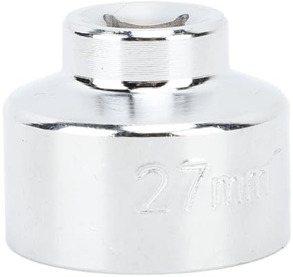 Naroote Outil de Douille de Filtre à Huile, Douille de clé de Filtre à Huile Compacte à 6 Dents Haute Résistance Longue Durée de Vie Précise pour la Mise au Point (27mm)