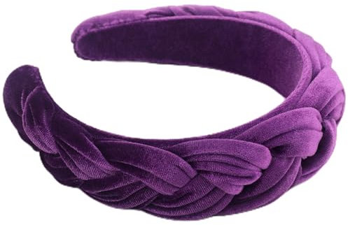 DRESHOW Samt Geflochtene Stirnband Damen Trachten Haarreif Breit Vintage Haare Bands Mode Stirnbänder für Damen