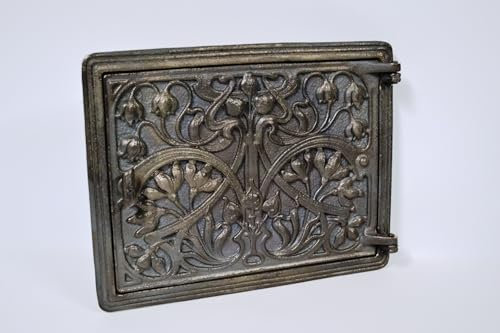 SEZAM Puerta de revisión maciza para estufas de hierro fundido, 31,2 x 2,5 x 24,5 cm, puerta de chimenea – Puerta – Puerta de desalojo, para hornos, hornos y chimeneas – sin pintura