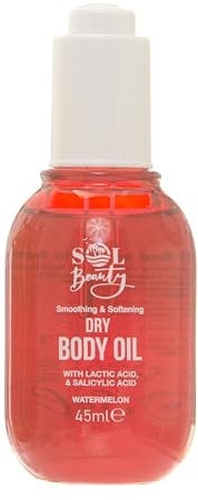 Sol Beauty Dry Body Oil Watermelon Scent, Helps Hydrate and Soften Skin, Vegan Friendly Light Moisturiser 45ml