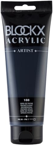 Blockx 61166BXC Acrylique Fine Opaque et Satinée - Gris de Payne PB 29/PBI 7 - 250ml
