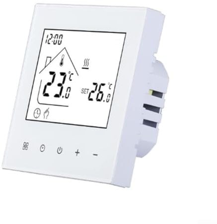 Elektrisches Fußbodenheizungsthermostat zur Wandmontage mit wöchentlicher Programmierbarkeit und Kindersicherung (Gasheizung)