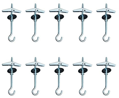 Baoblaze 10 pezzi M5x9 cm ganci per soffitto in cartongesso, ganci per lampadari, ganci a bullone facili da installare, ganci per soffitto con fissaggio a