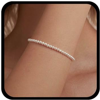 Cybche Vintage Hochzeit Perlenarmband Weiß Perlenkette Armband Perlenarmreif Kleines Perlenstretcharmband Elastische Perlenarmbänder Perlenhandkette Armband Schmuck Für Frauen