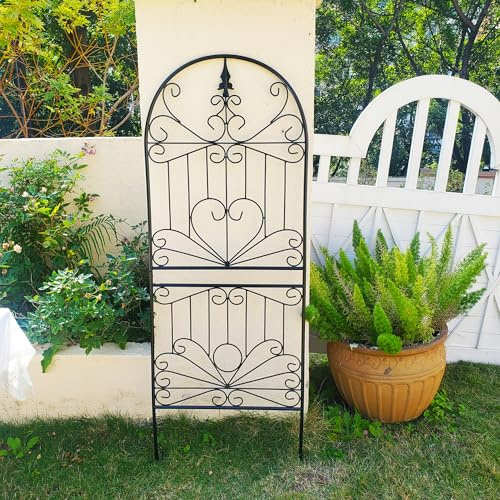 SCENDOR GARDEN 1er-Pack Gartengitter für Ranken und Kletterpflanzen im Freien 150CM x 56CMx 1.3CM Rankgitter, Schwarzes Garten Rankgitter für Kletterpflanzen im Freien für Rosen