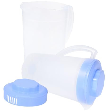 PHENOFICE 2pcs Large Capacity Cold Water Jug and Fruit Juice Kettle Lid, Blue Household Beverage Pitchers for Kitchen and Outdoor Use