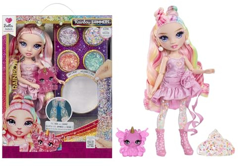 Rainbow High Rainbow Shimmers with Slime - Bella, Pink - 28cm Fashion Doll, Comes with a Slime Kit and a Pet Llama, Suitable for Children Ages 4+