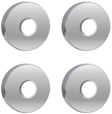 Hugwish roseta ducha Acero Inoxidable (3/4) Ø 27 mm x Ø 80 mm x altura 19mm 4 Piezas, Grifo Rosetón diámetro Interior 26mm, Acabado Para Ducha Pared Plateado (4, 80x20mm Plateado)