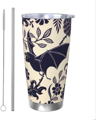 WSHFFILO Bat Pattern stampato 20oz Tazza in acciaio inox tazza per auto tazza termica portatile