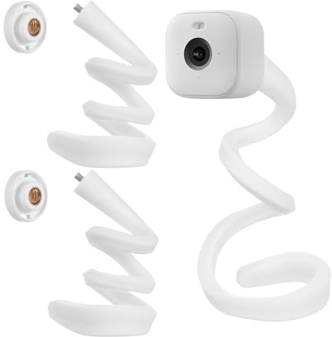 SJDKAKJSA 2 Stück Flexibler Twist Mount, Flexible Kamera Halterung, Twist Halterung Kompatibel mit Blink Mini/Mini 2, Blink Outdoor 4 (4th Gen)/(3rd Gen), XT/XT2, Indoor Kamera (2, Weiß)