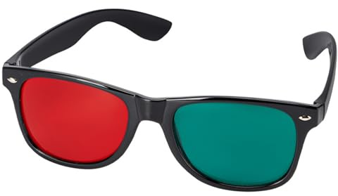 Gcroet 3D-Brille, schwarzer Rahmen, rot-grün, 3D-Sichtbrille für dimensionale Anaglyphen-TV-Film-DVD-Spiele und Amblyopie-Trainingsbrillen.