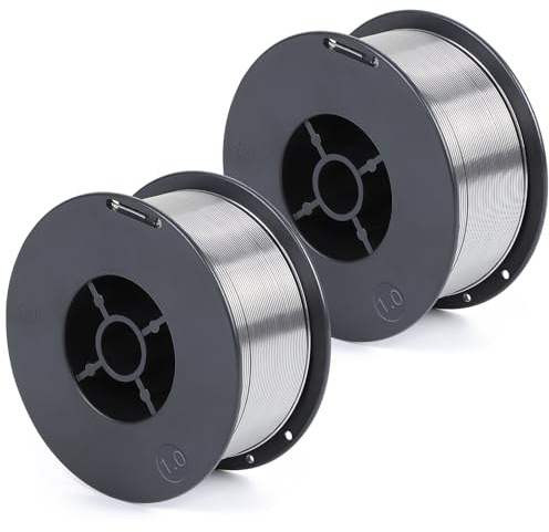 EFUTURETIME 2 x Hilo Soldar sin Gas 1,0 mm, E71T-GS, para MIG/MAG | D100, Peso Neto: 0,9 kg