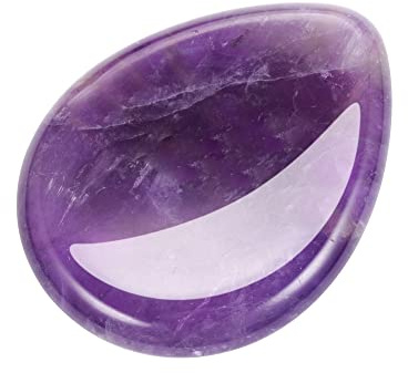 CrystalTears Amethyst Crystal Worry Stone Thumble Polished Healing Crystals Pocket Palm Stone Thumb Worry Stones for Anxiety Stress Relief Crystal Therapy