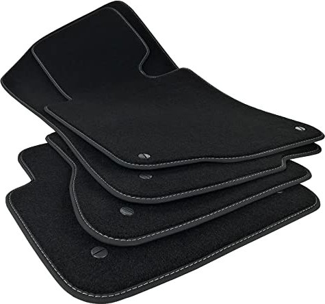 Carstyling Fußmatten für BMW 3er E46 Cabrio Premium Velours SCHWARZ Nubuk-Band Anthrazit Automatten