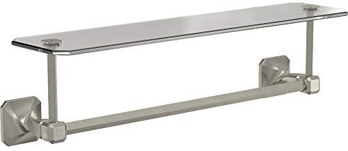 Franklin Brass NAP10-SN Napier Handtuchstange mit Glasablage, Satin/Nickelfarben, 18 Inch