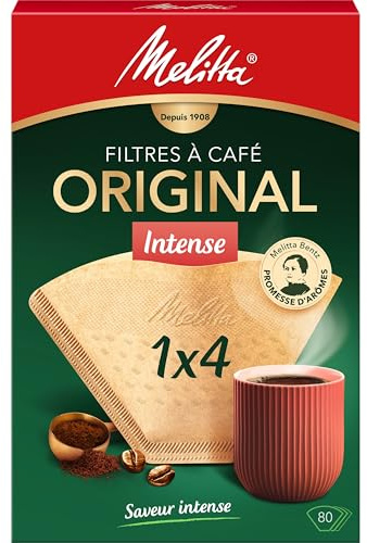 Melitta Kaffeefilter, Größe 1 x 4, für Filterkaffeemaschine, intensiver Gourmet, braun