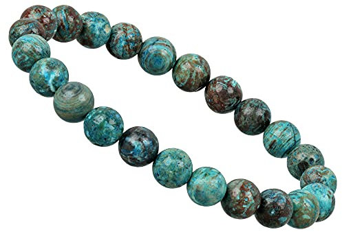 ELEDORO PowerBead Damen-Armband Stretch aus Edelstein Perlen 8mm mit Chrysokoll