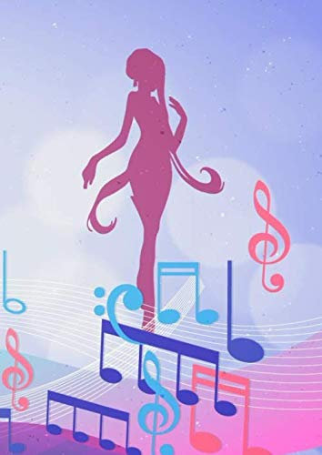 Anime Notenpapier Block A4 Girly Power 120 Seiten: Mädchen-Geschenk mit Lineatur zum Lernen für Musik-Noten Liebhaber - Fantasy Mangas (Bücher) - Das Hobby Notenheft zur Musikschule und Unterricht