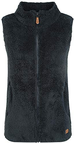 OXMO OXTheri Damen Weste Fleece Outdoor Weste mit Stehkragen Eingrifftaschen Reißverschluss Regular fit, Größe:L, Farbe:INSIGNIA B (791991)