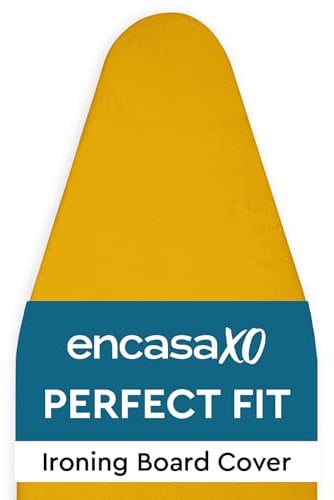 Encasa XO Ironing Board Covers 112x34 cm - 4mm Felt, Pad Medium Ironing Board Cover - Heat, Stain & Scorch Resistant, No Fade, Non Slip Elastic Bungee Cord Tightening iron Board Covers Mango