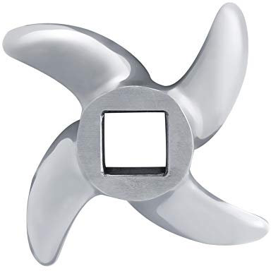 Accessoires de Hachoir à Viande en Acier Inoxydable Couteau Croisé Incurvé Accessoires de Remplacement de Lame de Hachoir à Viande Adaptés à de Nombreux Types de Hachoirs à Viande(22#)