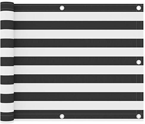 Balkon Sichtschutz Sichtschutzwände, Oxford Stoff Garten Schattenabdeckung Schutz Wasserdicht Balkon Paravent mit Aluminium Ösen PE Seil für Garten Hof Anthrazit und Weiß