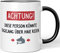 JUNIWORDS Tasse, Achtung! Diese Person könnte tagelang über Haie reden, Schwarz (1005920)