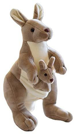 Sarah Duke Känguru Plüschtier, Süßes Kuscheltier Mutter und Kind, Flauschiges Stofftier zum Kuscheln, Spielen und Schlafen (35cm)
