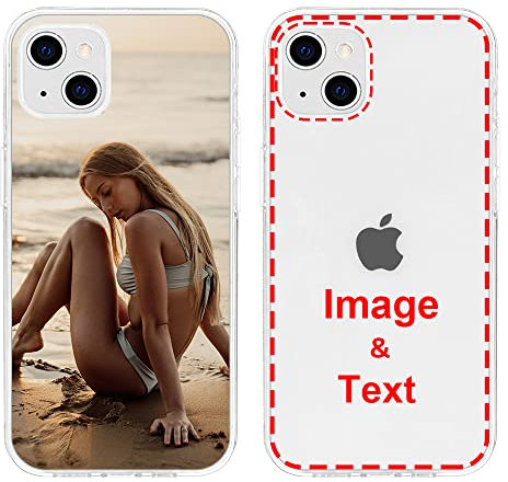 MXCUSTOM Personalised Phone Case for Apple iPhone 14 Plus, Customised with Photo Image Text Picture Design Make Your Own Phone Cover [Clear Soft TPU Slim Shockproof] (FXT-CR-P1)
