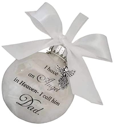Weihnachtsgedenklichkeit Baubles, ich Habe einen Engel im Himmel Weihnachten Bauer mit Bögen, klare Federhänge Ball Grabdekoration für Papa