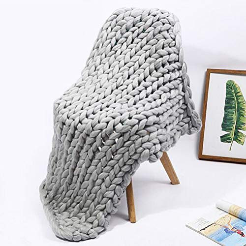 Fauitay Grobstrick-Überwurf, grob gestrickte Decke, grob gestrickte Decke, gemütliche, grob gestrickte Decke, handgefertigtes Garn, Haustierbett, Stuhl, Sofadecke,