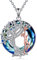 YFN Basketball Halskette Sterling Silber Basketball Kristall Anhänger Kette Baum des Lebens Schmuck Geburtstag Graduierung Geschenk für Damen Mädchen