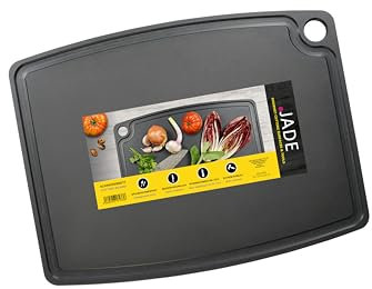 JADE Schneidebrett Gourmet Professional, Zellulose-Laminat, mit Saftrille, beidseitig verwendbar, spülmaschinenfest, hygienisch, messerschonend, robust, hitzebeständig bis 176°C, Aufhängeöse, BPA-frei