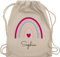Turnbeutel Rucksack - Regenbogen Regenbögen - Unisize - Naturweiß - beutel kindergarten schule sportbeutel rainbow sophia turnsack name schulbeutel personalisierte herz beuteltasche mädchen