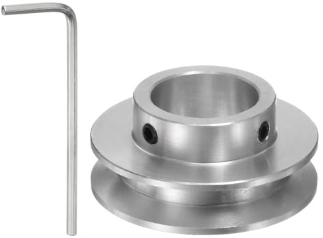 sourcing map Einzelrillen Riemenscheibe Keilriemenscheibe 19mm feste Bohrung 40mm Außendurchmesser Aluminiumlegierung mit Sechskantschlüssel für Bohrmaschine 6mm PU-Rundriemen