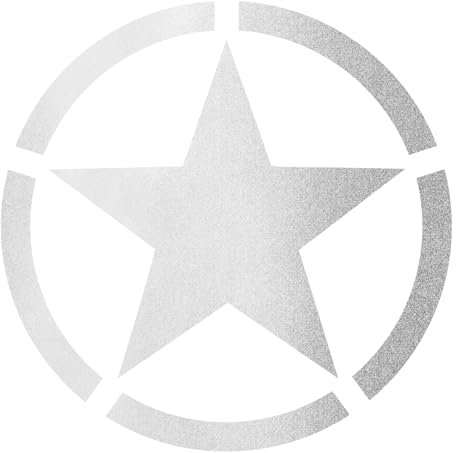 Finest Folia 2er Set Autoaufkleber Army Stern Sticker Folie für Auto Motorrad Anhänger Aufkleber US Star selbstklebend wetterfest Kfz Zubehör K167 (Silber, 10x10cm)