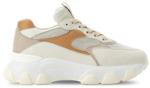 Hogan Hyperactive HXW5400DG60T750YSS Damen-Sneaker, Beige und Hellbraun, Gr, Beige, 36.5 EU