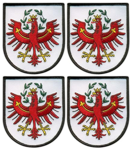 4er Set - Wappen Tirol - Aufnäher - Bestickter Patch / Abzeichen / Emblem