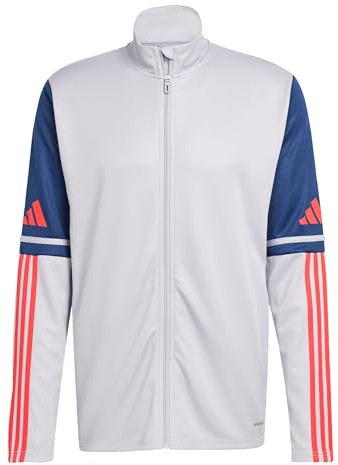 adidas Herren SQUADRA25 Training Jacket, Glory Grey/Team Navy Blue 2 / Pure Ruby, XXL