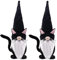 JNJOOD 2 schwarze Katzenzwerge, Weihnachtsdekoration, Herbst, Bauernhaus, Heimdekoration, Schwarz