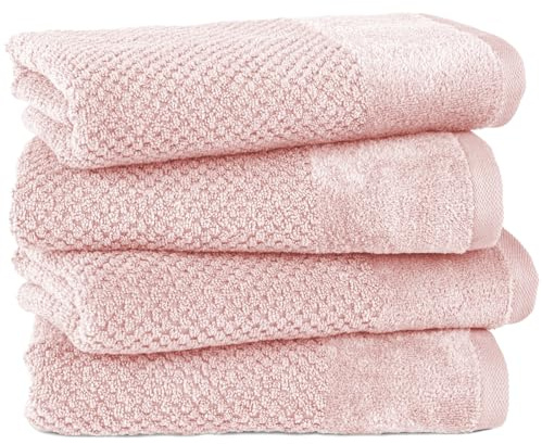 Pure Label Handtuch 50x100cm 4er-Pack aus 100% Baumwolle - Rosa | Waschbar bis 60°C, trocknergeeignet - weich & saugstark