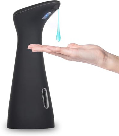 Mamiddle Distributeur de savon automatique 200 ml - Distributeur de savon liquide sans contact avec capteur infrarouge - Pour salle de bain, cuisine, lavabo, hôtel, restaurant (noir mat)
