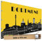 TRIOSK Sichtschutz Garten Dekoration Plane groß mit Motiv Stadt Dortmund Skyline Motivbanner Blickdicht für Terrasse Zaun Gartenzaun Gartenposter Schwarz Gelb PVC Zaunblende 340x173 cm